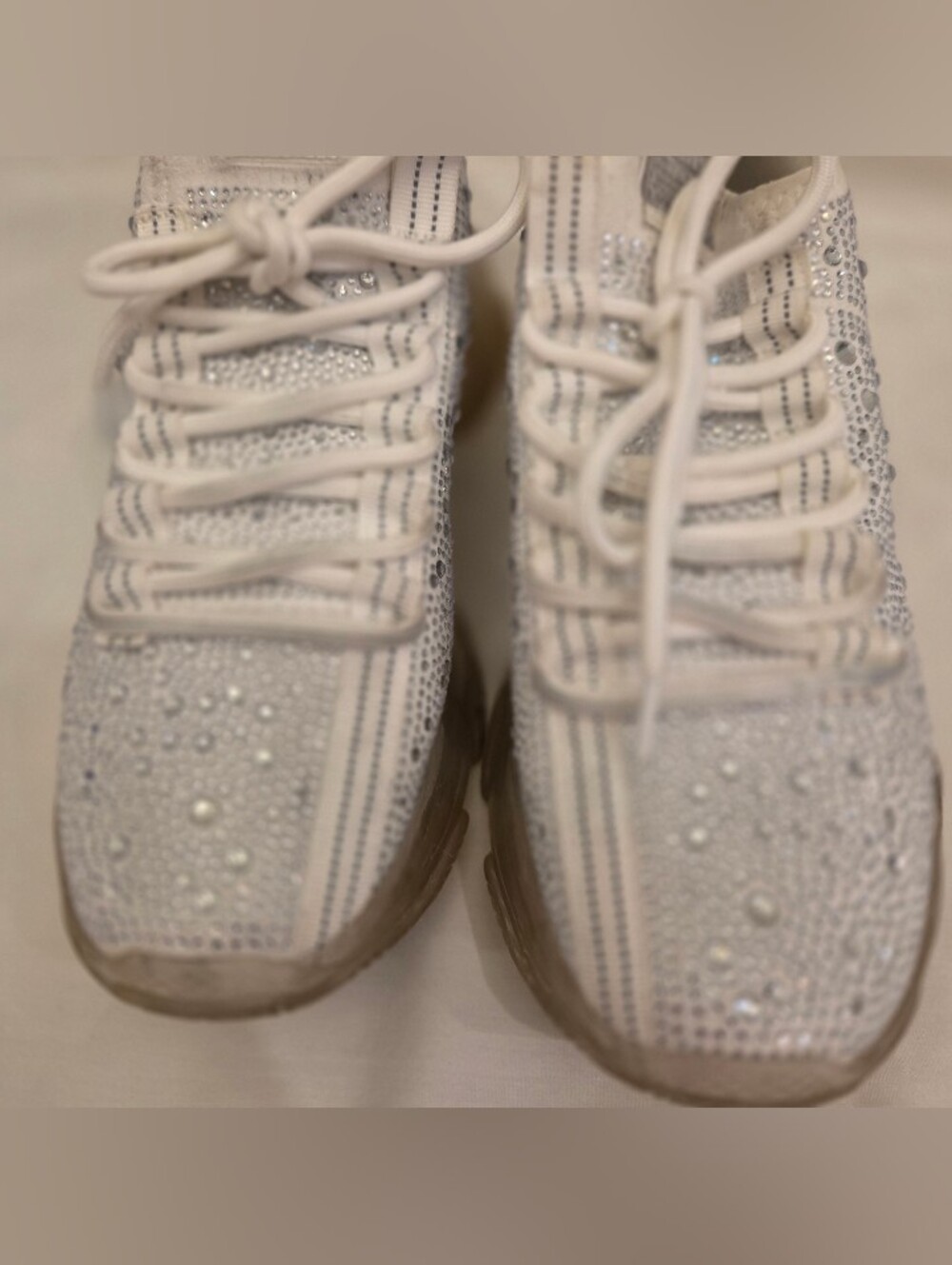 Steve Madden Maxima chunky sneakers W/ Clear Rhinestones Size 11 - Picture 10 of 10